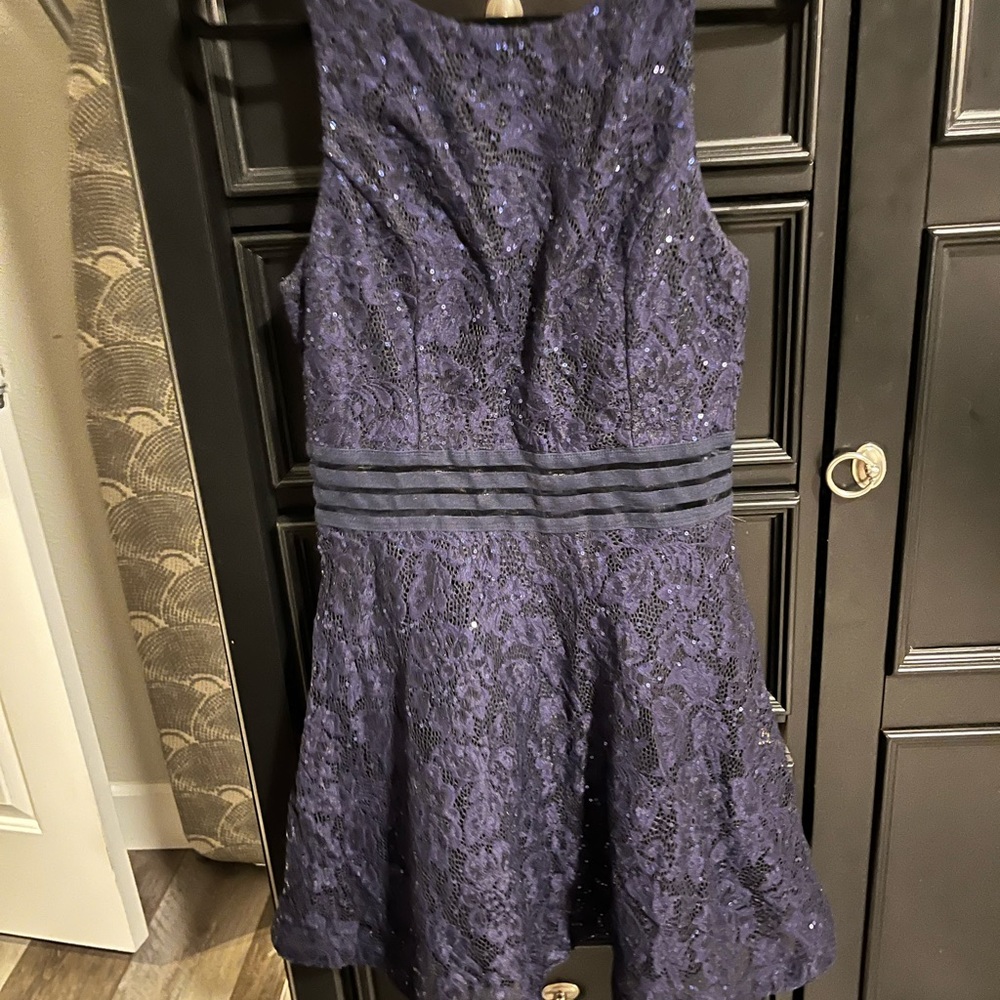 Royal Blue Sequined Semi Formal Dress